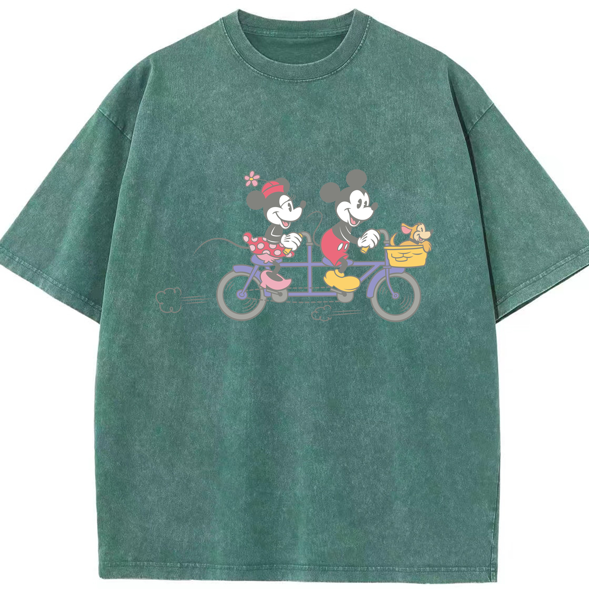 （画像用） ミッキーマウス Mickey Mouse 綿100% ヴィンテージ風 半袖Tシャツ（フロントプリント）